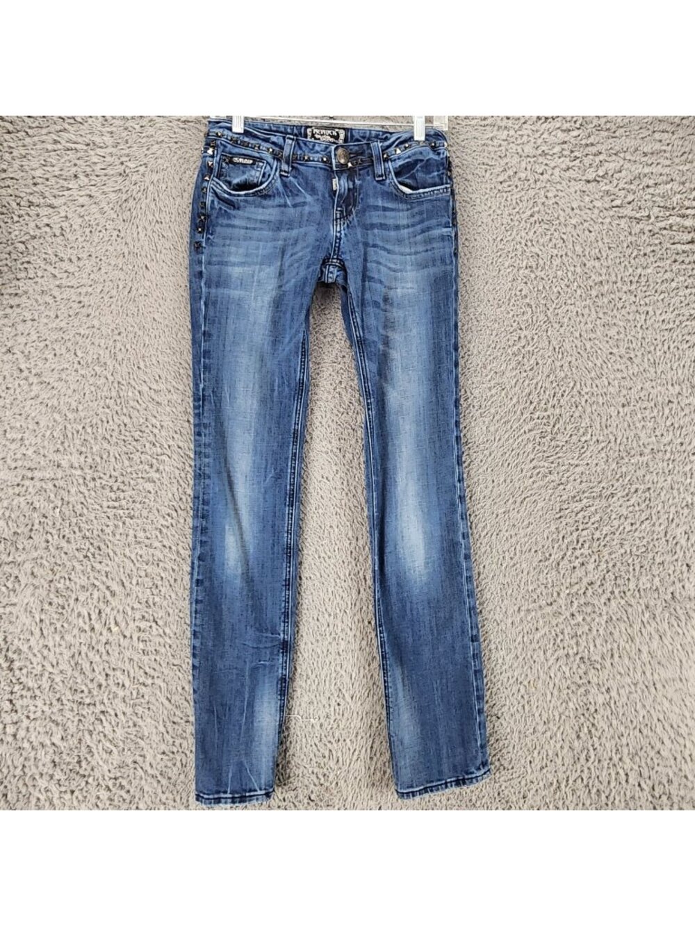 Rerock Jeans Womens 2 Blue Stretch Low Rise Straight *Read*